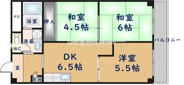 花園マンション巽の物件間取画像